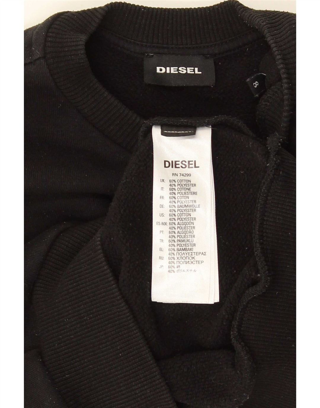 Diesel Sweat-shirt graphique pour garçon 7-8 ans Noir Coton