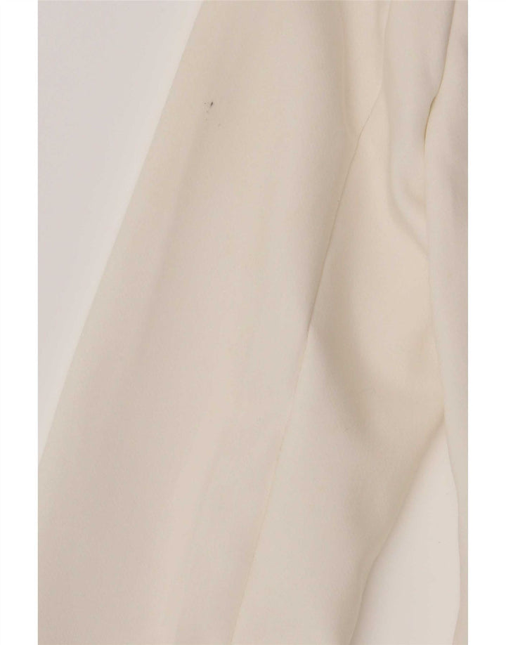 Zara Veste blazer à 2 boutons pour femme UK 6 XS Blanc Colorblock Polyester