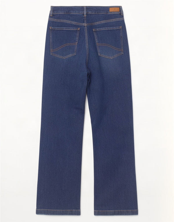 Fat Face Jean Elise à jambe large pour femme UK 10 Small W30 L30 Bleu Coton