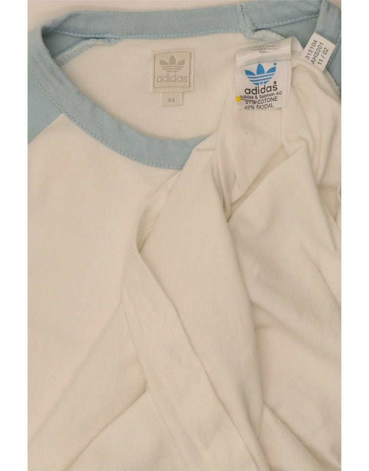 Adidas Haut graphique pour femme à manches 3/4 IT 44 Blanc moyen en coton color block