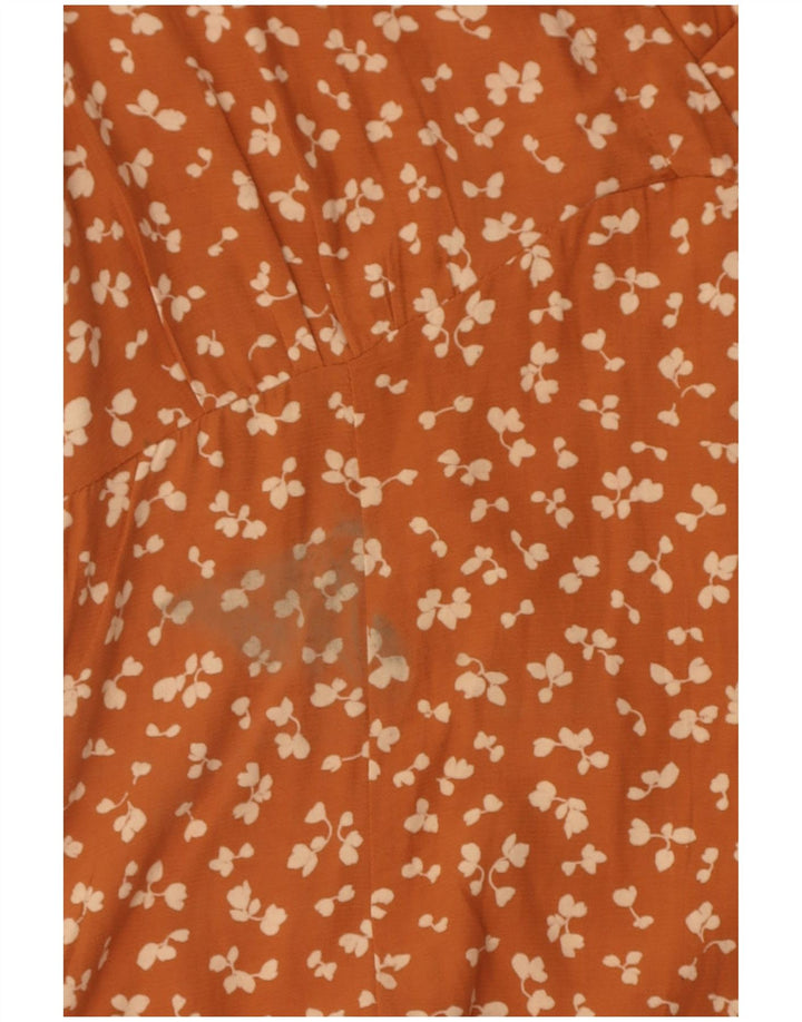 French Connection Robe d'été pour femme UK 42 Viscose florale orange moyen