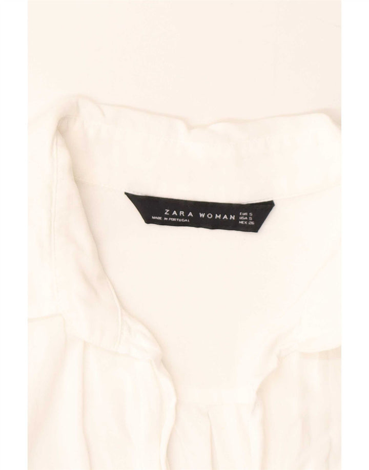 Zara Chemise Femme UK 10 Small Blanc