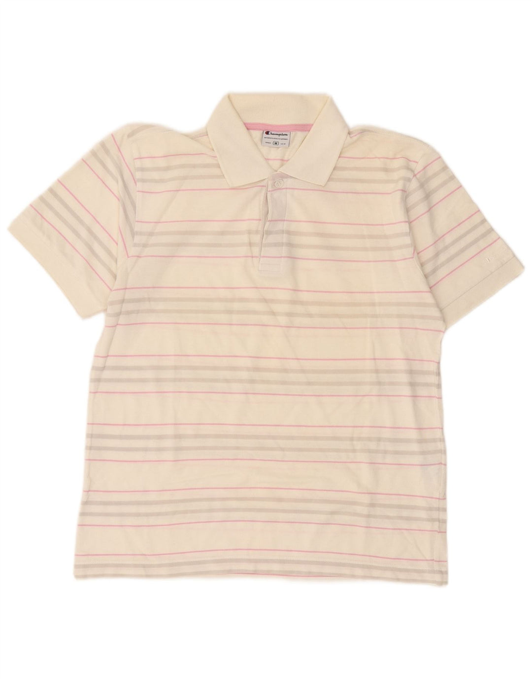 Champion Polo Homme Coton Rayé Blanc Moyen