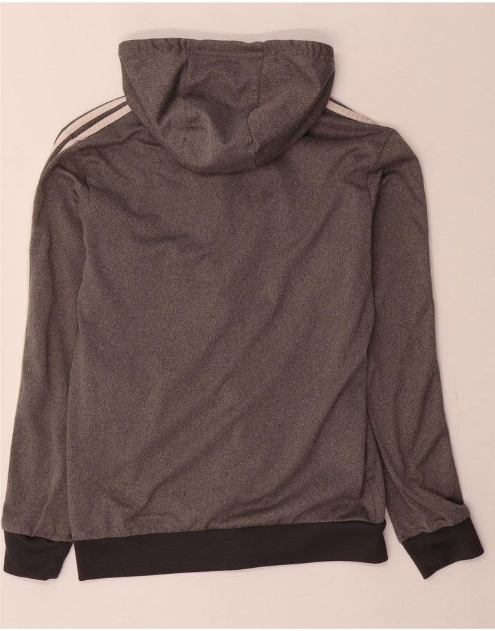 Adidas Pull à capuche zippé pour homme UK 34/36 Petit Gris Polyester