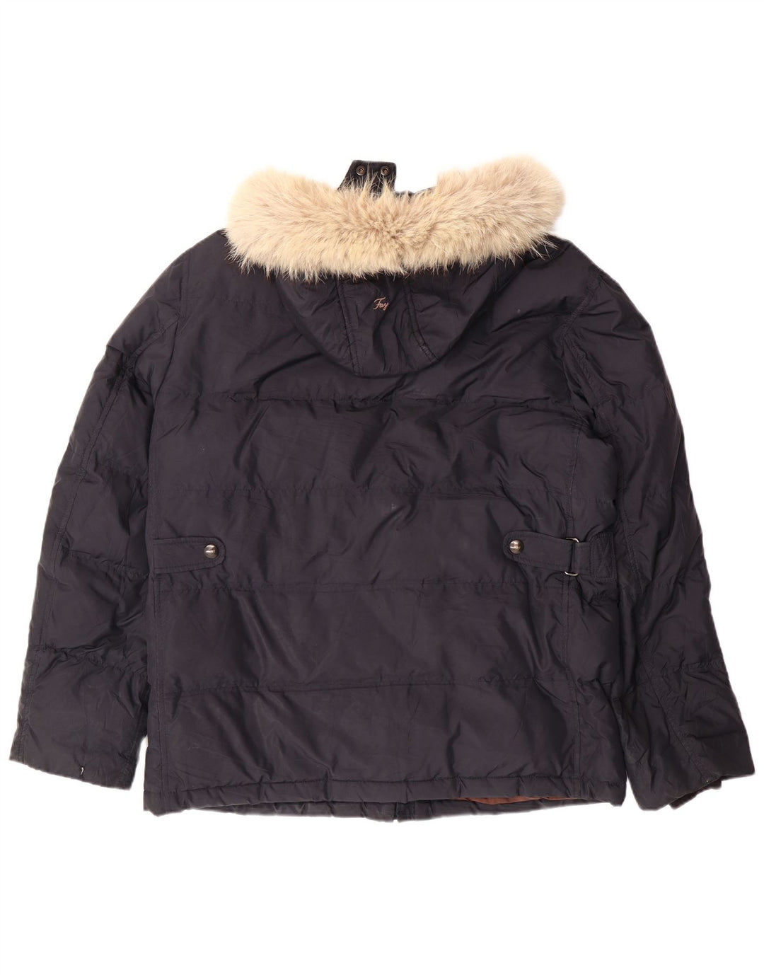 FAY Veste matelassée à capuche pour homme UK 40 Large Bleu Marine Polyester