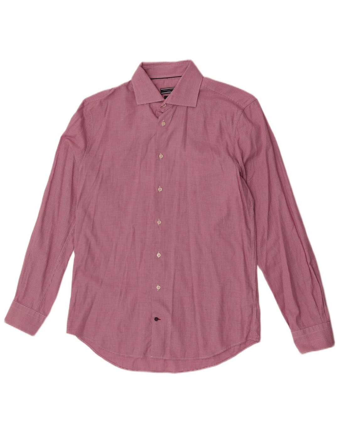 Tommy Hilfiger Chemise sur mesure pour homme Taille 41 16 Grand pied-de-poule rose