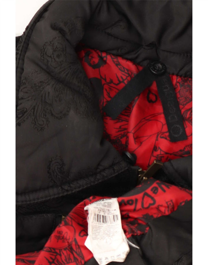 Desigual Veste matelassée graphique pour femme EU 40 Medium Noir Paisley Polyester