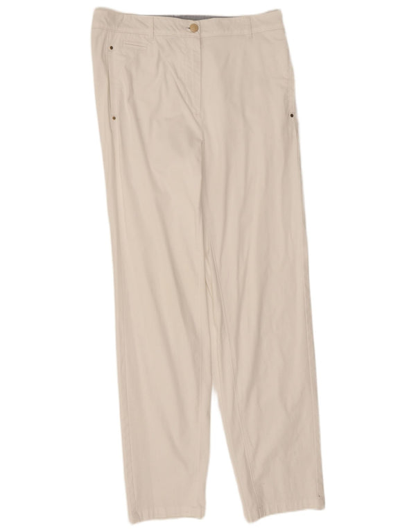 Marks & Spencer Pantalon chino droit pour femme UK 12 Medium W32 L30 Blanc