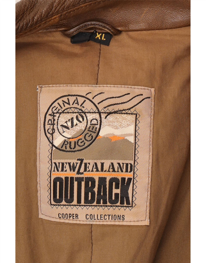 Veste en cuir pour homme Outback UK 42 XL Cuir marron