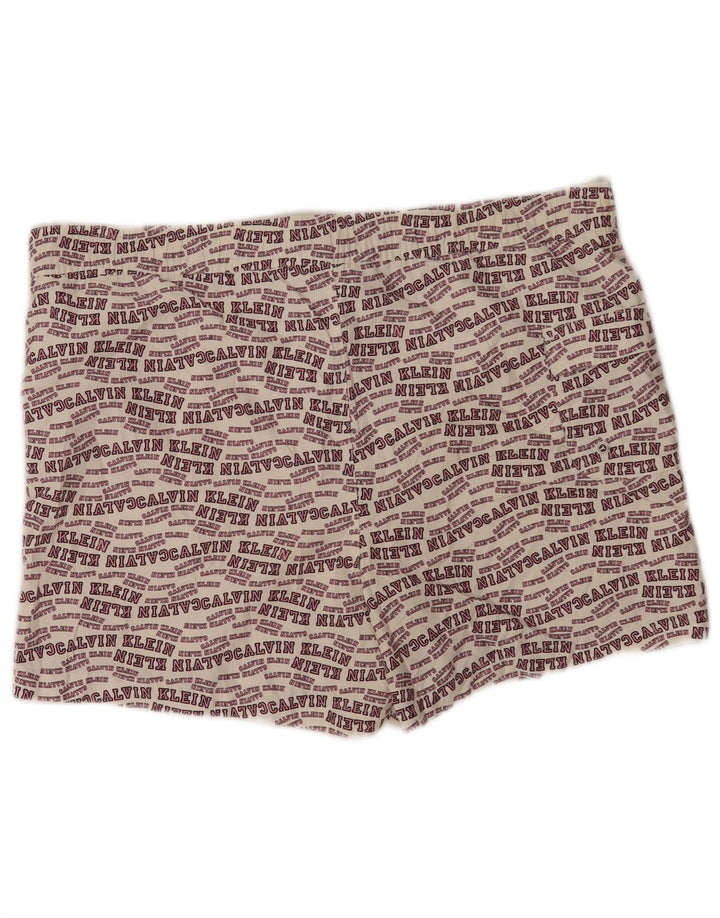 Calvin Klein Short de bain graphique pour homme en polyester blanc cassé