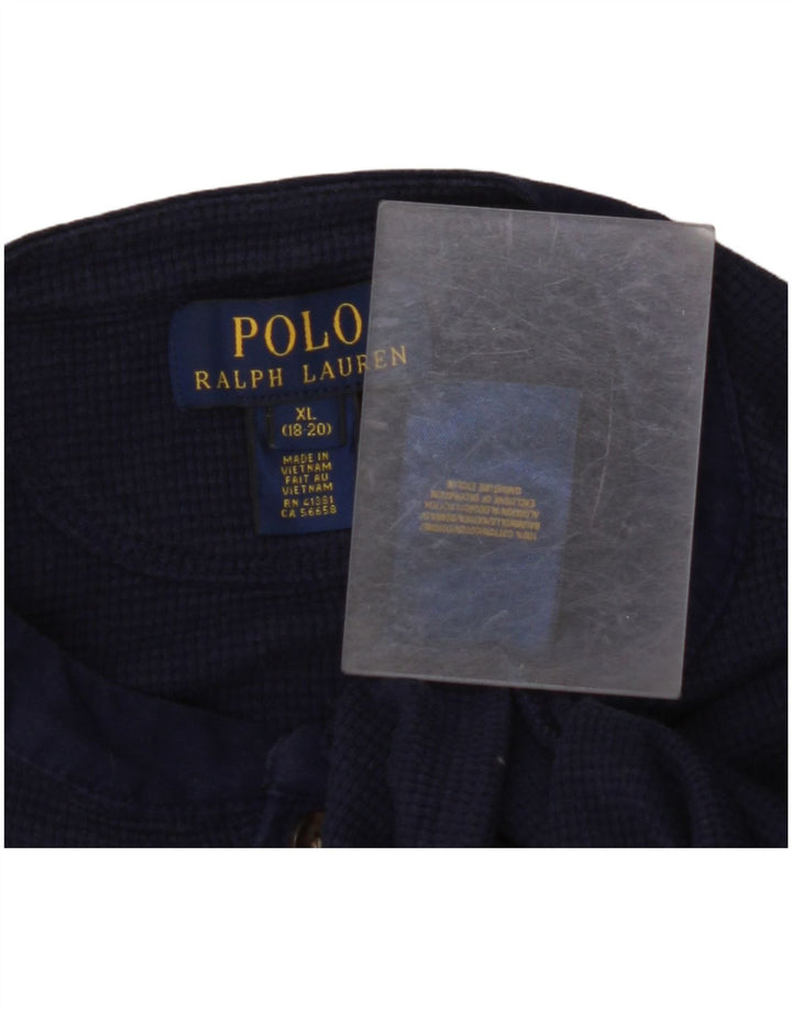 POLO RALPH LAUREN Haut Garçon Manches Longues 15-16 ans XL Bleu Marine Coton