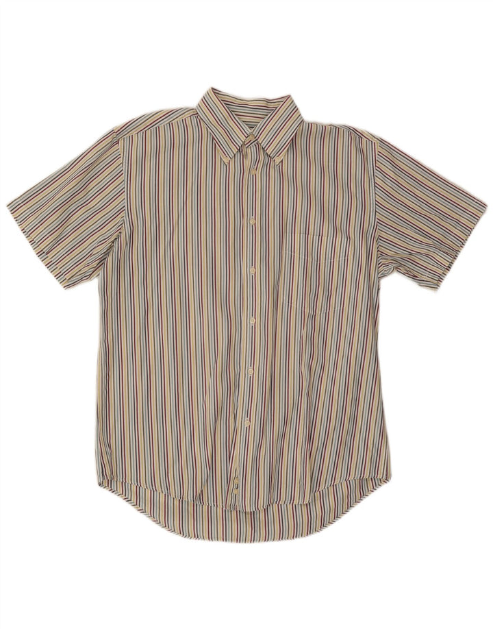 Dack's Chemise à manches courtes pour homme en coton à fines rayures multicolores
