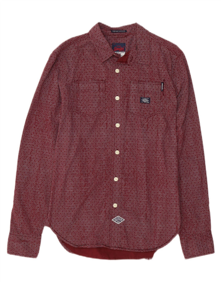 SUPERDRY Chemise Homme Coton Tacheté Bordeaux Moyen