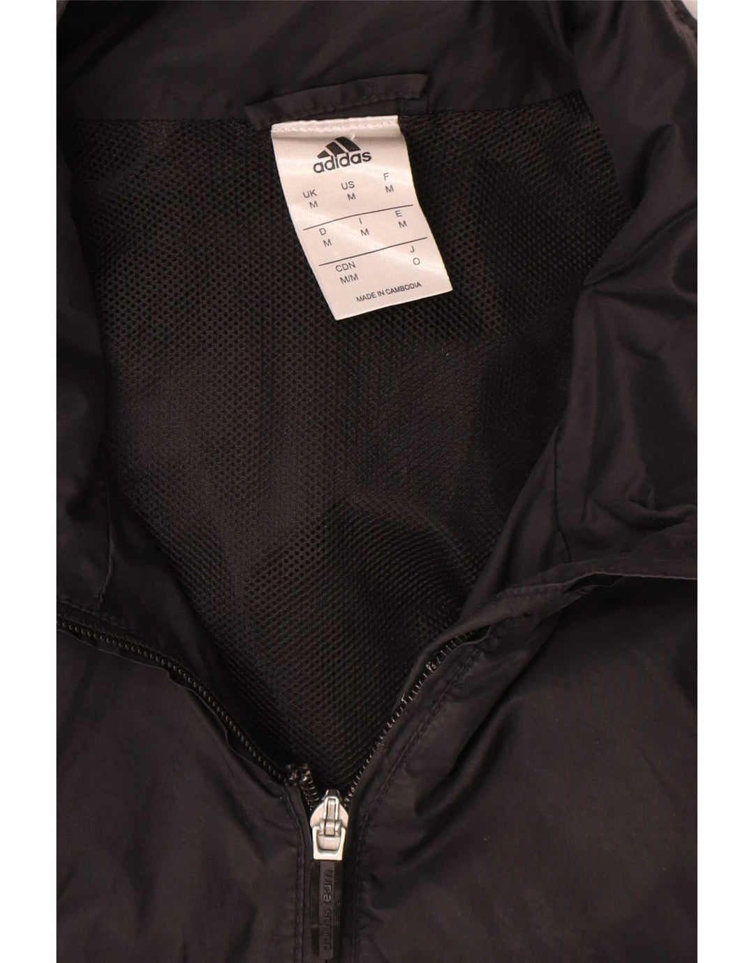 Adidas Veste de pluie à capuche pour homme UK 38 Medium Noir Polyamide
