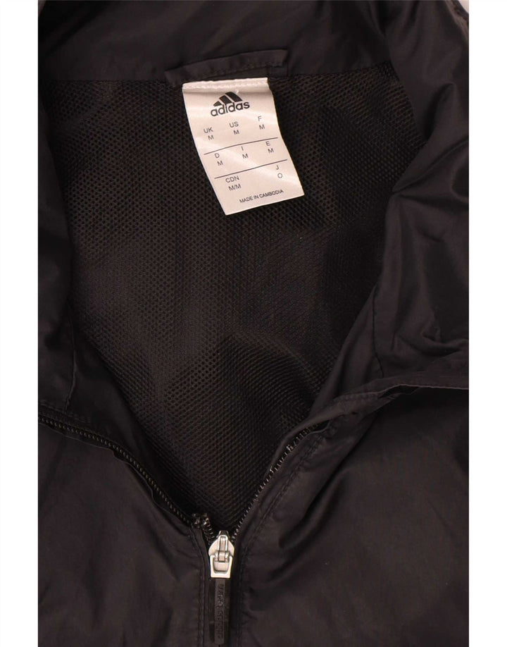 Adidas Veste de pluie à capuche pour homme UK 38 Medium Noir Polyamide