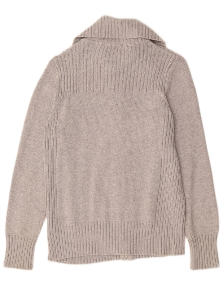 Marks & Spencer Pull Cardigan pour Femme UK 14 Grand Coton Gris