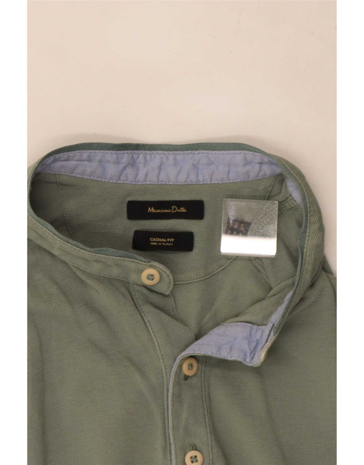Massimo Dutti Polo Coupe Décontractée Homme Vert Moyen