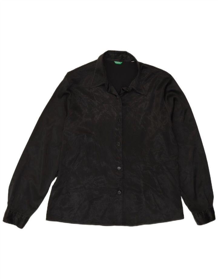 Benetton Chemise Femme IT 48 XL Noir Imprimé Animal Polyester