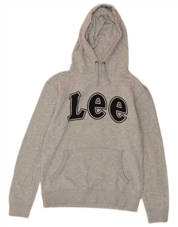 LEE Pull à capuche graphique homme petit gris coton