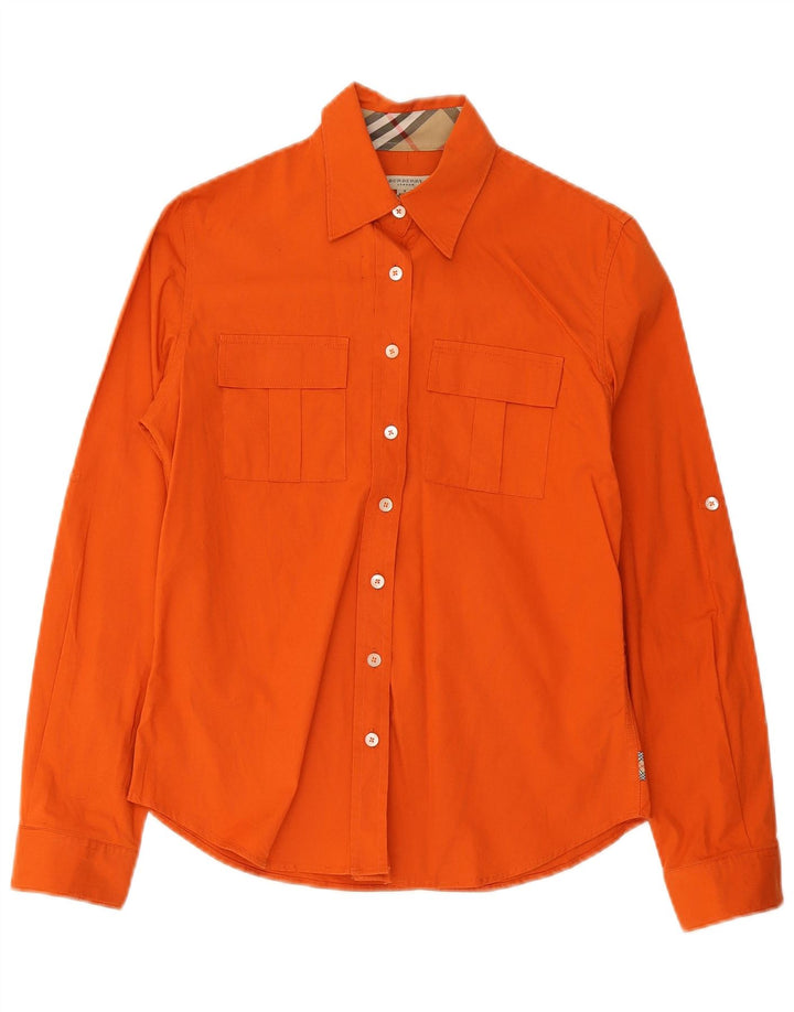 Burberry Chemise Femme UK 10 Petit Coton Orange
