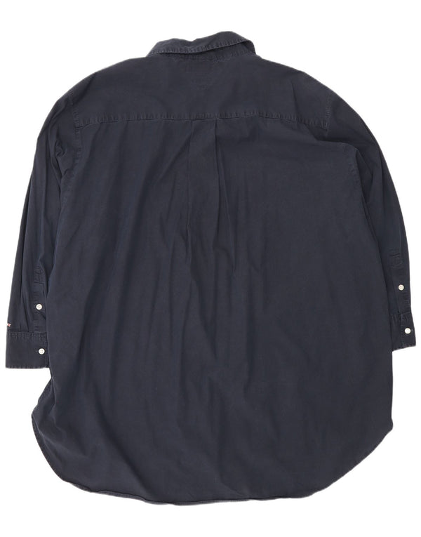 Tommy Hilfiger Robe chemise surdimensionnée à manches longues pour femme UK 26 5XL Bleu marine