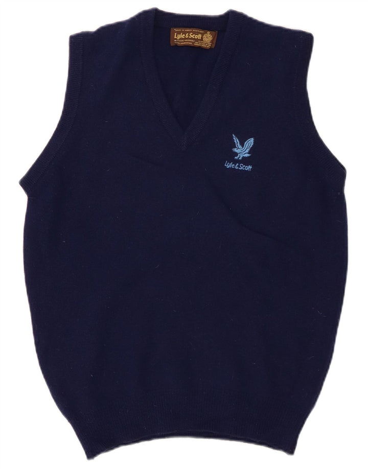 Lyle & Scott Débardeur pour homme en laine d'agneau bleu marine Small