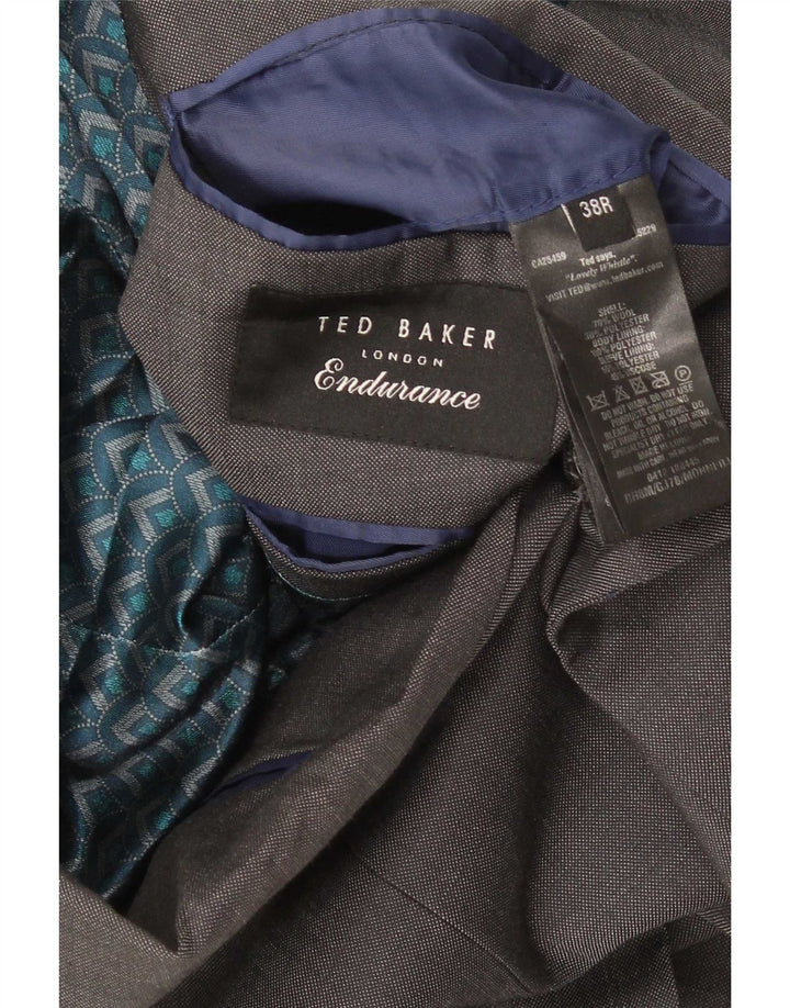 Ted Baker Veste Blazer 2 Boutons Homme UK 38 Laine Gris Moyen