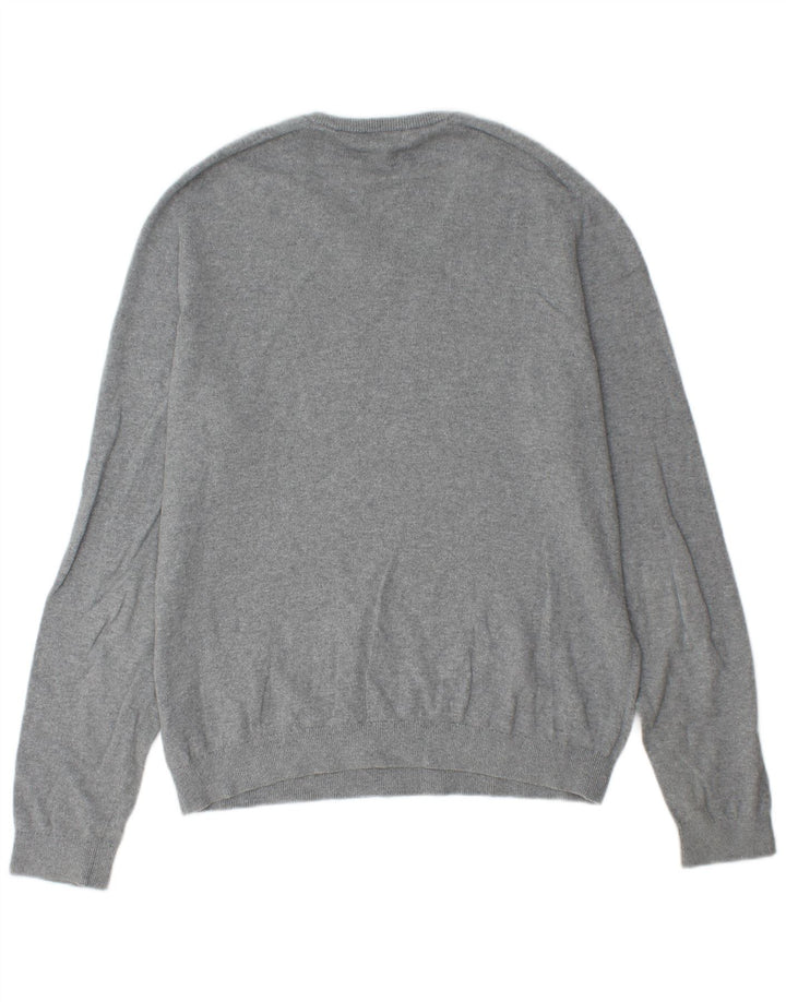 Gap Pull Col V Homme Grand Gris Coton