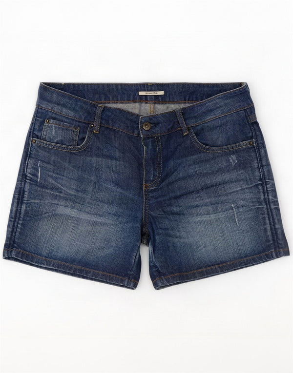 Massimo Dutti Short en jean pour femme EU 40 Medium W30 Bleu Coton