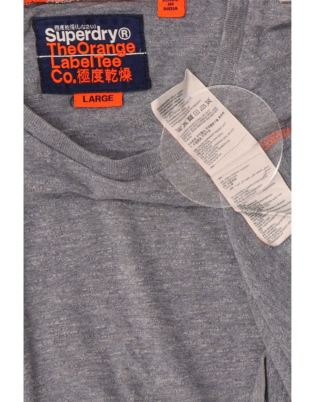 Superdry T-Shirt Homme Gris Large Coton