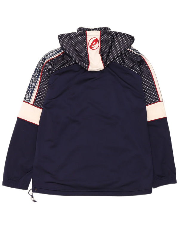 Asics Veste de survêtement à capuche graphique pour hommes, grand, bleu marine, colour block
