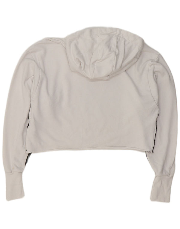 Adidas Pull à capuche surdimensionné graphique pour femme UK 4/6 XS en coton blanc