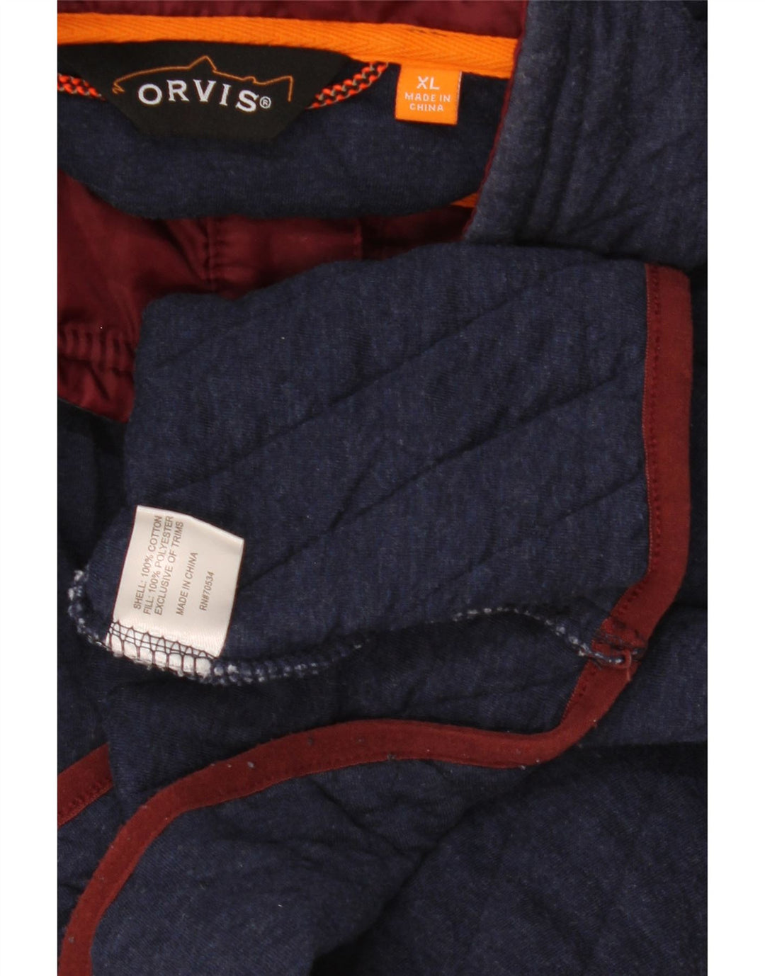 ORVIS Sweat-shirt col boutonné pour homme XL en coton bleu marine