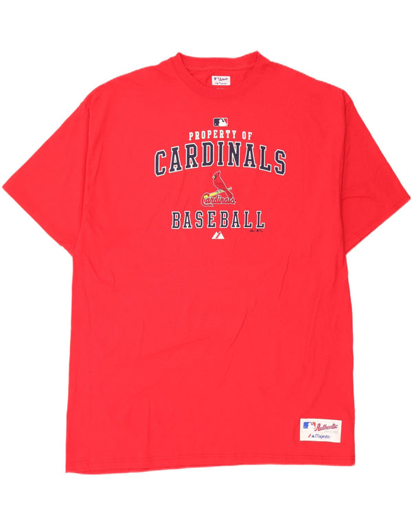Majestic Hommes St. Louis Cardinals T-Shirt Graphique Haut 2XL Rouge Coton