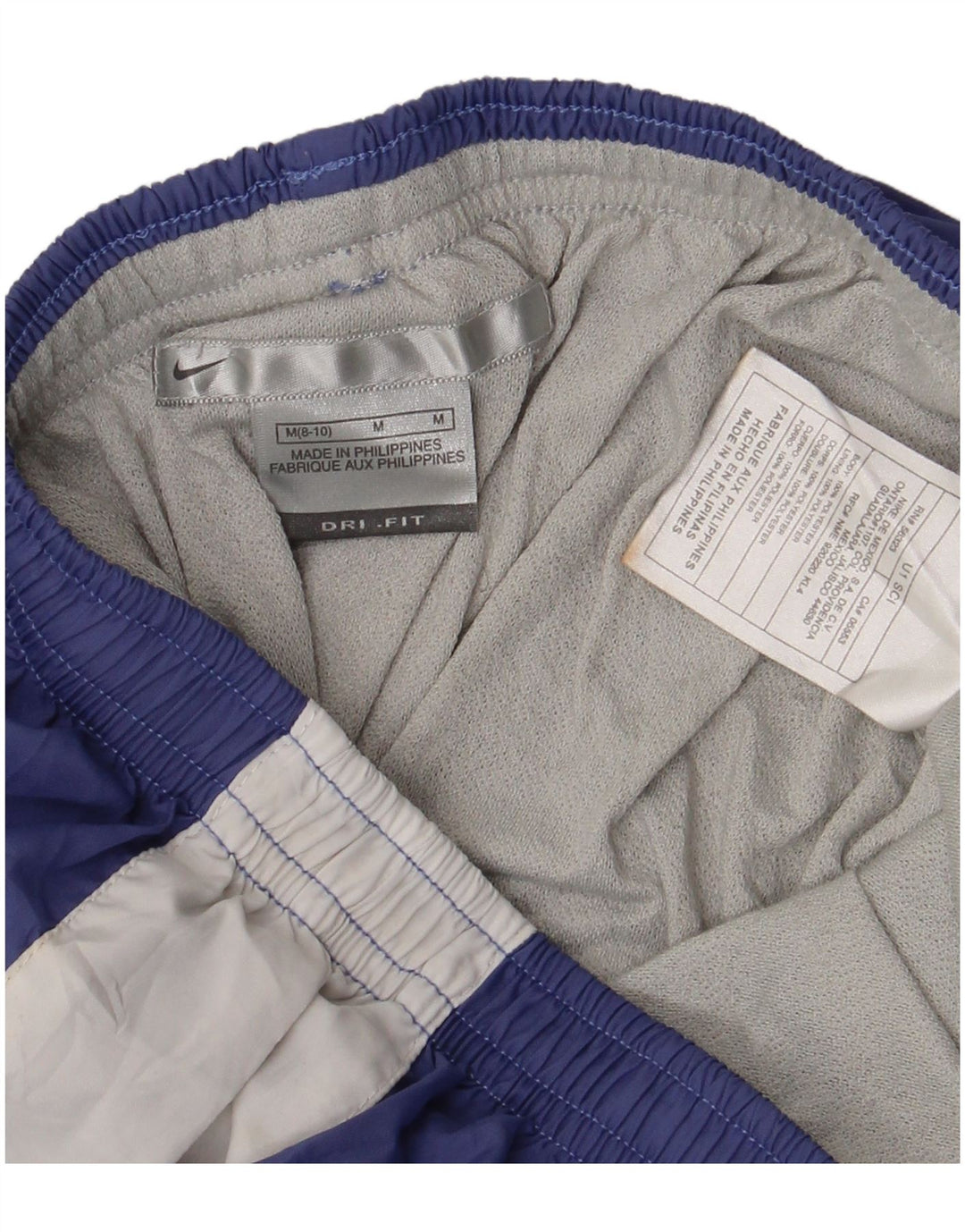 NIKE Short de sport Dri Fit pour femme US 8/10 Bleu moyen en polyester color block