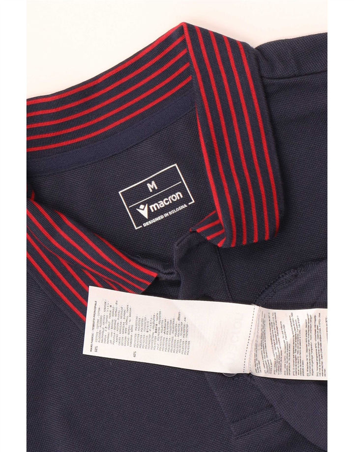 Macron Polo Homme Bleu Marine Moyen Rayé Coton
