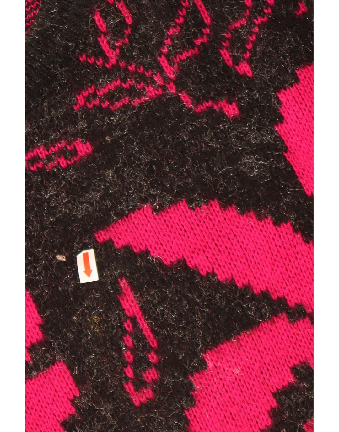 VINTAGE Femmes Bateau Cou Jumper Pull UK 20 2XL Noir Floral Acrylique