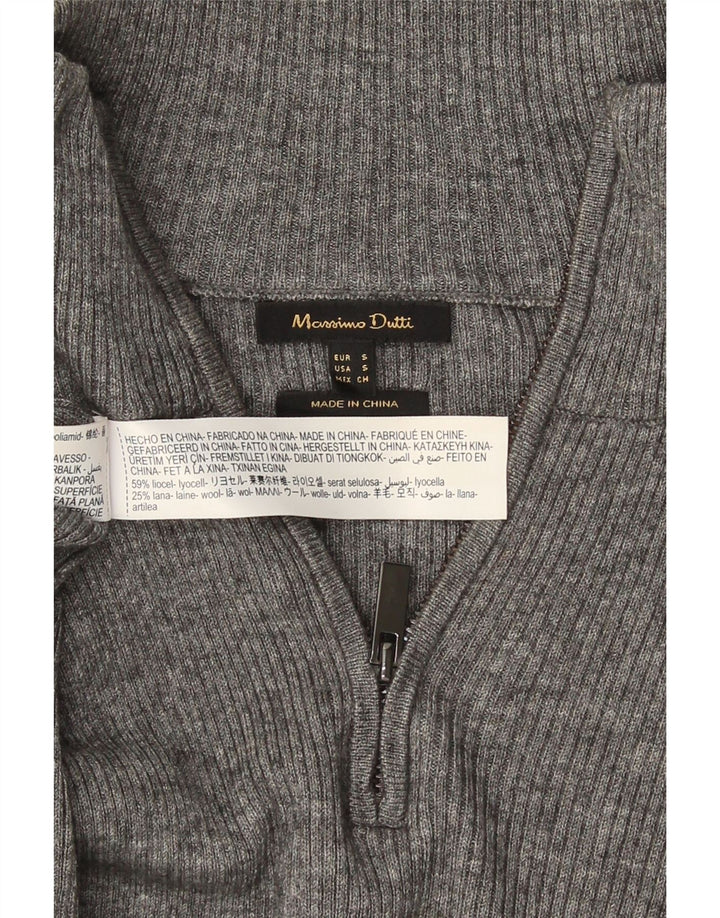 Massimo Dutti Robe pull pour femme UK 8 Small Gris Lyocell
