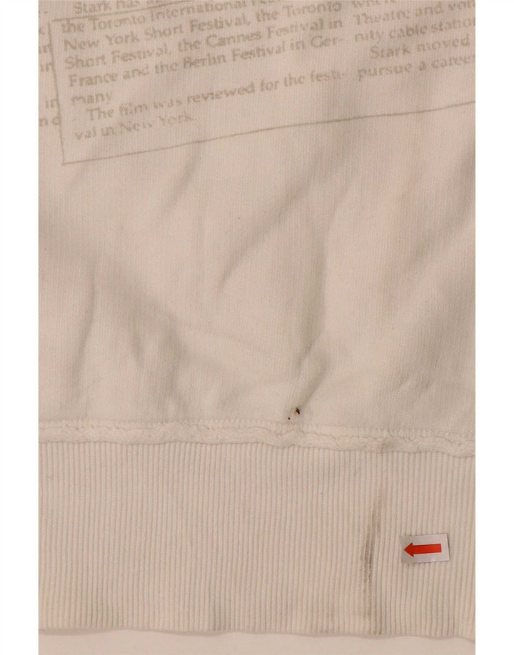 Datch Sweat-shirt graphique pour homme en coton blanc moyen