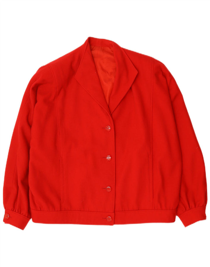 vintage Femme Veste Bomber Surdimensionnée UK 20 2XL Rouge