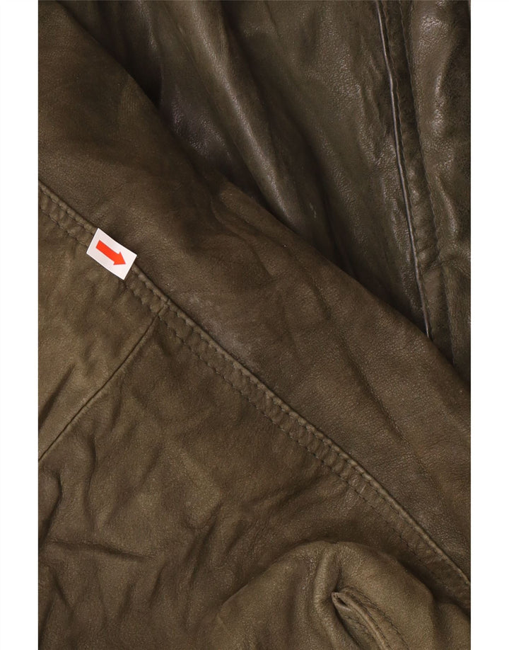 veste en cuir homme vintage IT 52 XL Cuir Kaki