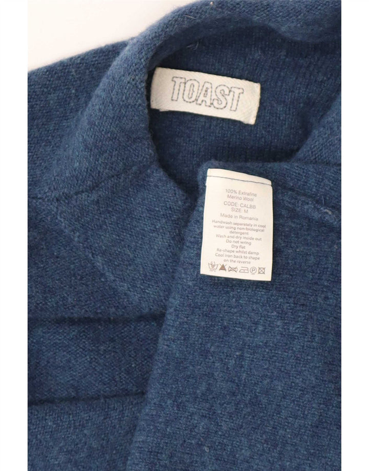 Toast Pull col roulé pour femme UK 14 Bleu moyen Laine mérinos