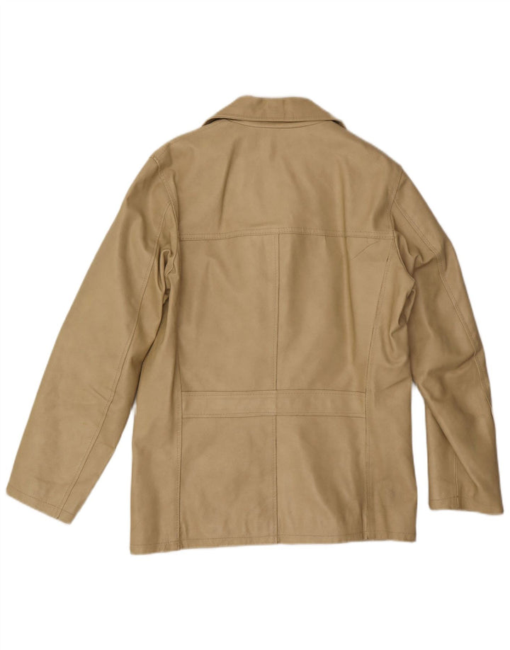Sasch Veste en cuir pour homme UK 38 Cuir beige moyen