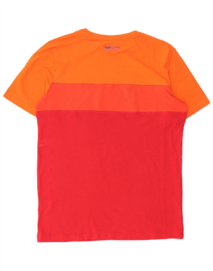 Gas T-Shirt Homme Haut Large Rouge Colorblock Coton