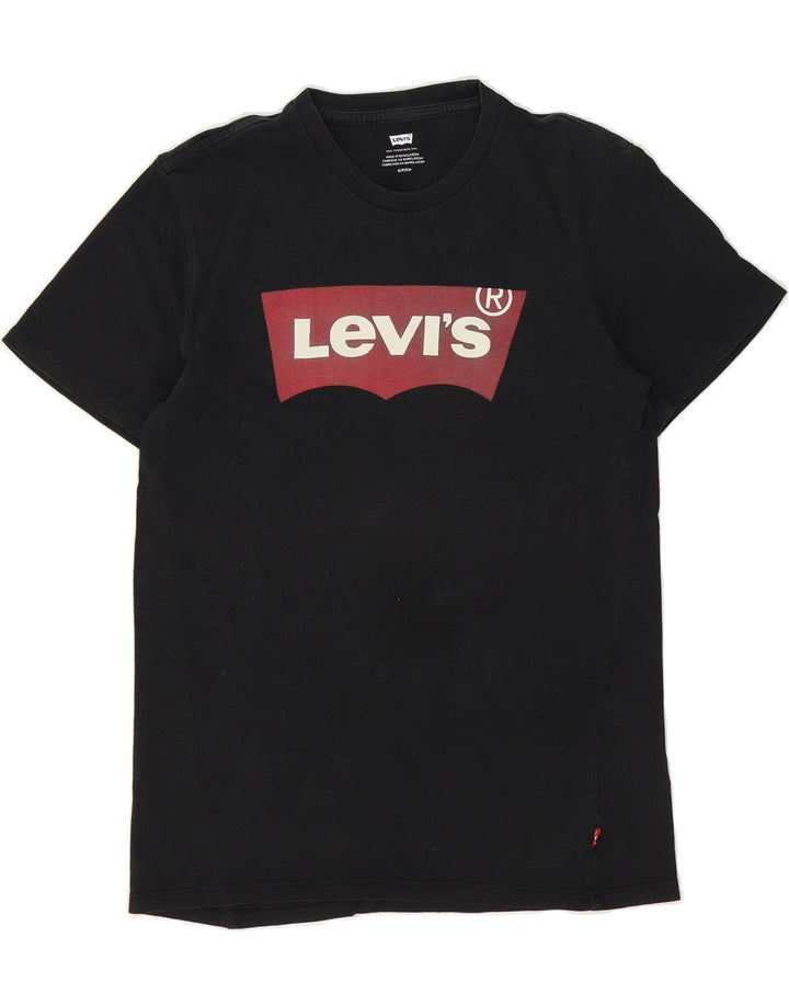 LEVI'S Mens Graphic T-Shirt Top Small Black Cotton Vintage Levi's and Second-Hand Levi's from Messina Hembry 