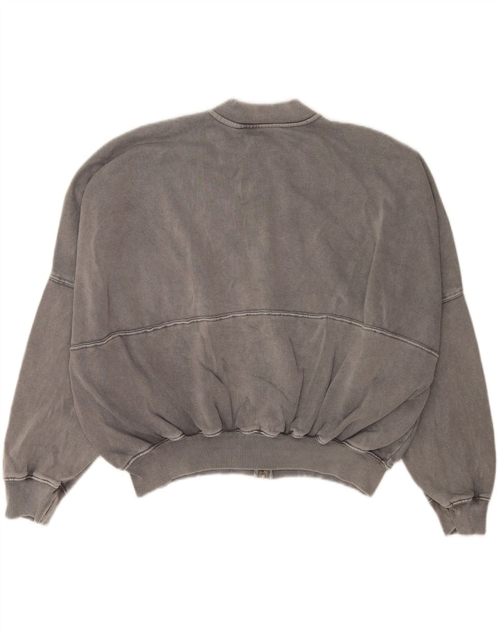 Zara Veste de survêtement surdimensionnée pour femme UK 10 Petit coton gris