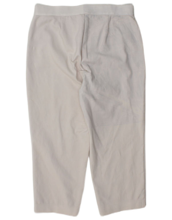 Marks & Spencer Pantalon capri taille haute pour femme UK 14 Large W32 L22 Blanc