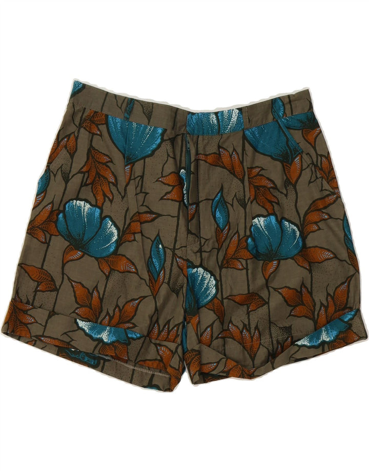 VINTAGE Womens Chino Shorts W30 Medium  Grey Floral Vintage Vintage and Second-Hand Vintage from Messina Hembry 