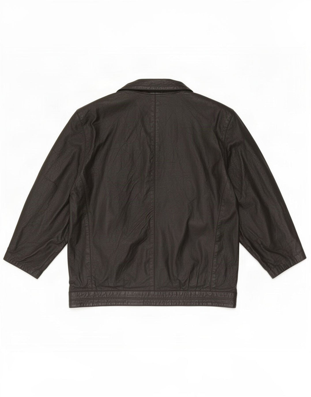 veste en cuir femme vintage UK 42 XL Noir