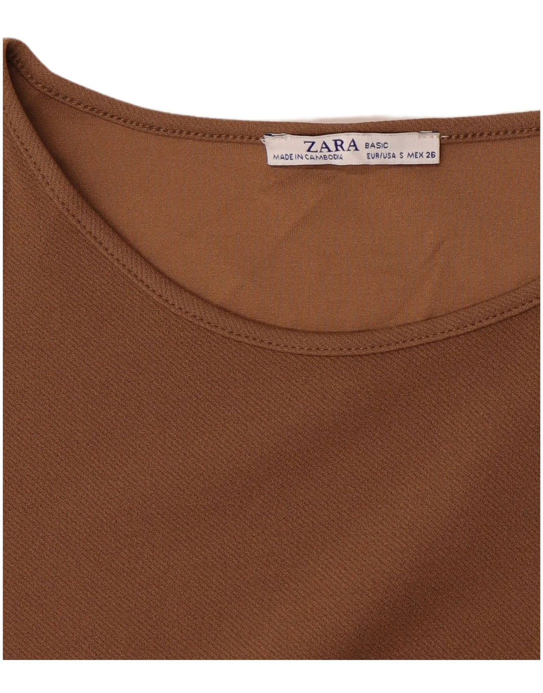 Zara Robe droite à manches 3/4 pour femme UK 10 Small Marron